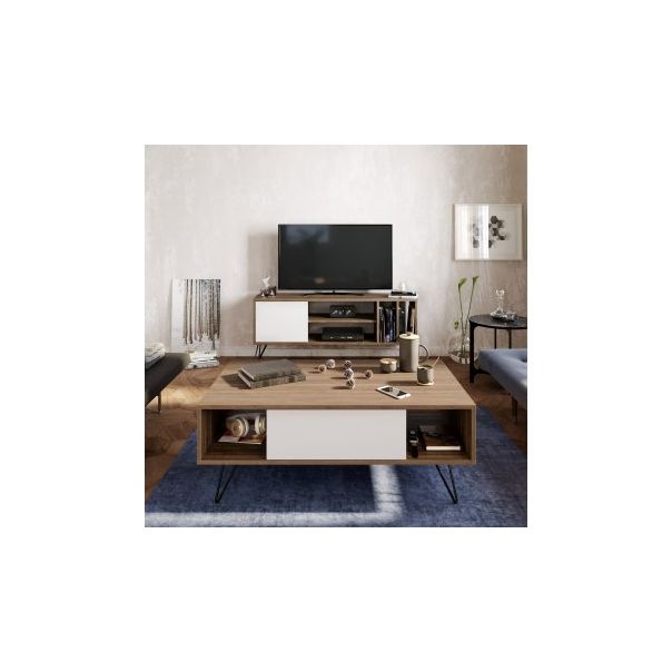 HANAH HOME Sto za dnevnu sobu Mistico Walnut White 2 - 174284