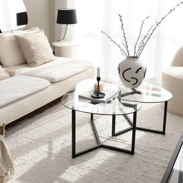 HANAH HOME Set klub stolova Bellisimo, crna - 174310