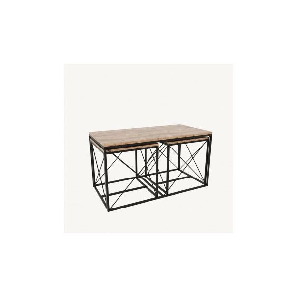 HANAH HOME Set klub stolova Defne 3/1, crna/tamno braon - 174313