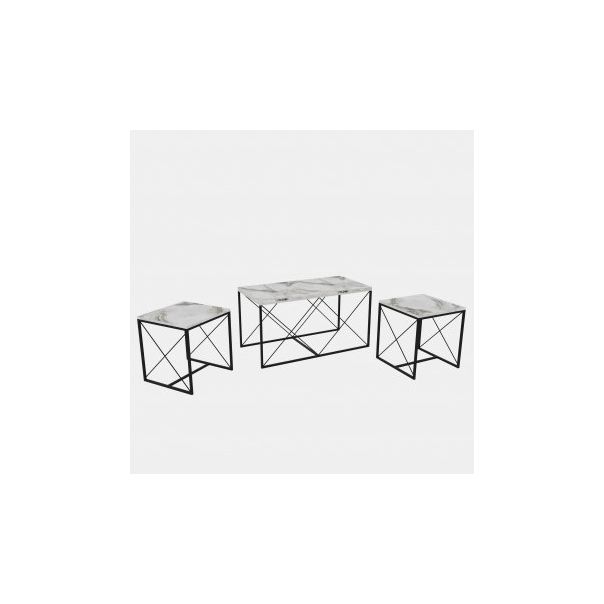 HANAH HOME Sto za dnevnu sobu Defne White Marble (3 kom) - 174323