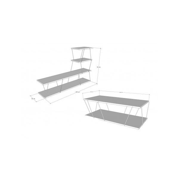 HANAH HOME Set nameštaja za dnevnu sobu Basak, antracit - 174335