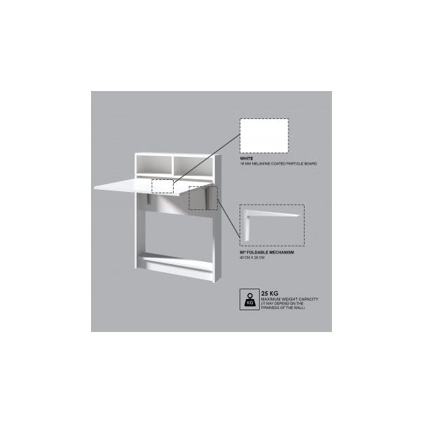 HANAH HOME Rasklopivi konzolni sto Bracked, bela - 174344