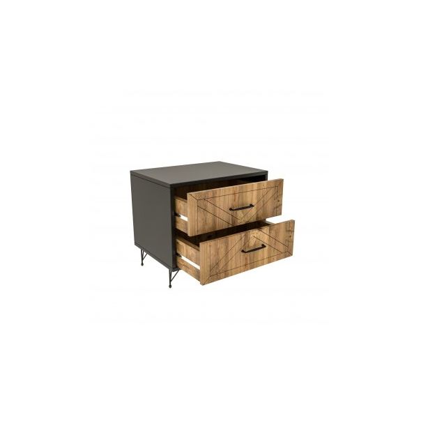 HANAH HOME Noćni ormarić Felicita, braon/crna - 174382