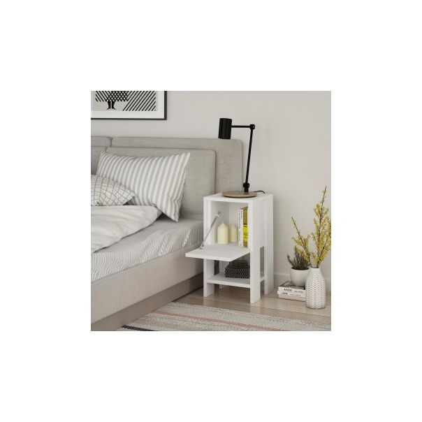 HANAH HOME Noćni ormarić Ema, bela - 174388
