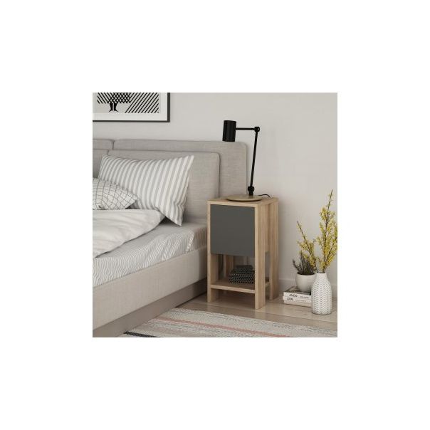 HANAH HOME Noćni ormarić Ema, krem/antracit - 174389