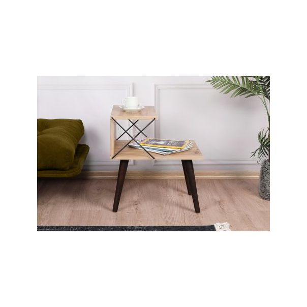 HANAH HOME Noćna polica Cross, svetlo braon - 174392