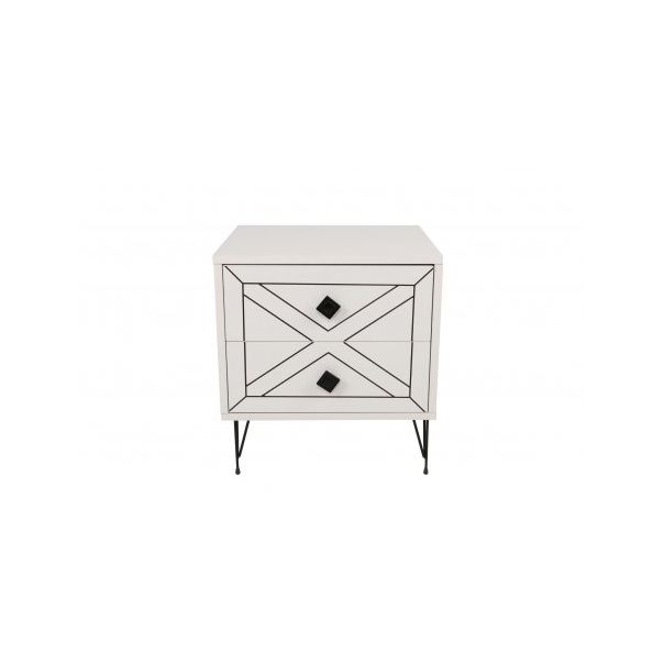 HANAH HOME Noćni ormarić Luna, bela - 174399