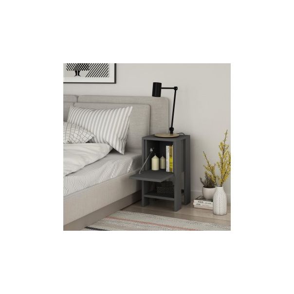 HANAH HOME Noćni ormarić Ema, antracit - 174401