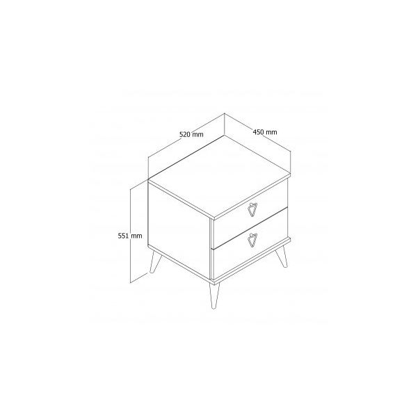 HANAH HOME Noćni ormarić Versa-Ce 3632, krem - 174415