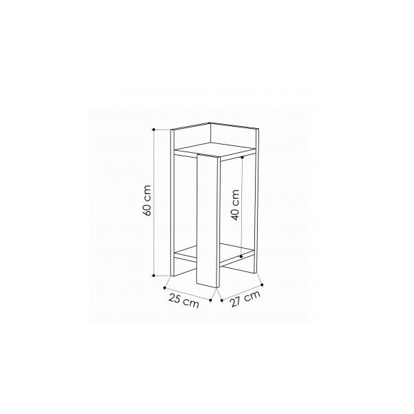 HANAH HOME Set dva noćna stočića Elos, krem/antracit - 174421