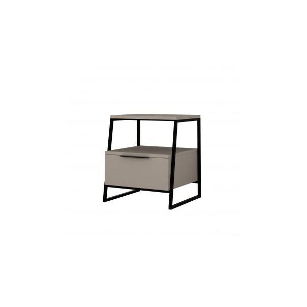 HANAH HOME Noćni ormarić Pal, siva/crna - 174423