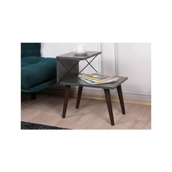 HANAH HOME Noćni stočić Cross, antracit - 174431