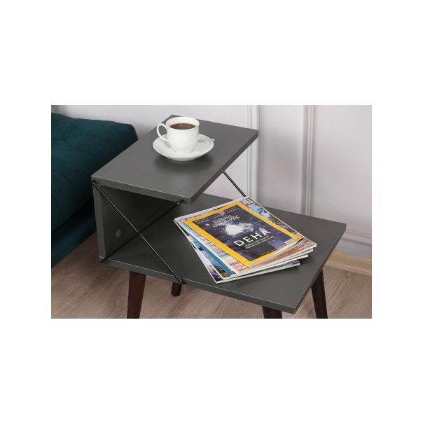 HANAH HOME Noćni stočić Cross, antracit - 174431