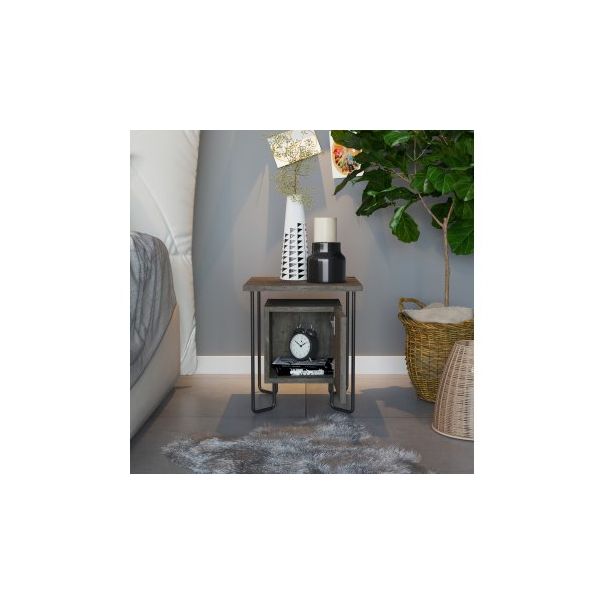 HANAH HOME Noćni ormarić Acres Nightstand, tamno braon - 174434