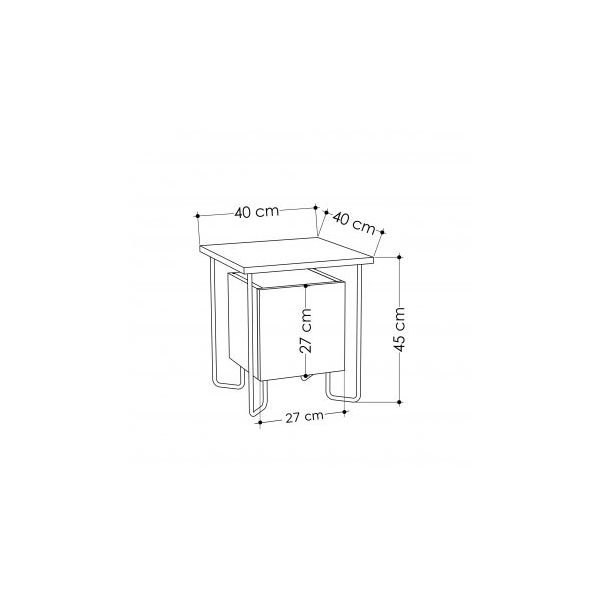 HANAH HOME Noćni ormarić Acres Nightstand, tamno braon - 174434