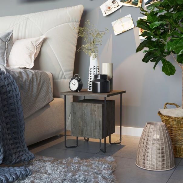 HANAH HOME Noćni ormarić Acres Nightstand, tamno braon - 174434