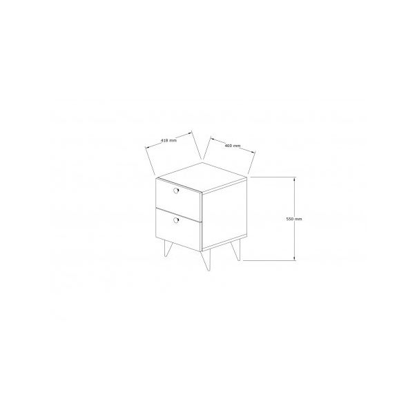 HANAH HOME Noćni ormarić Kada, bela - 174453