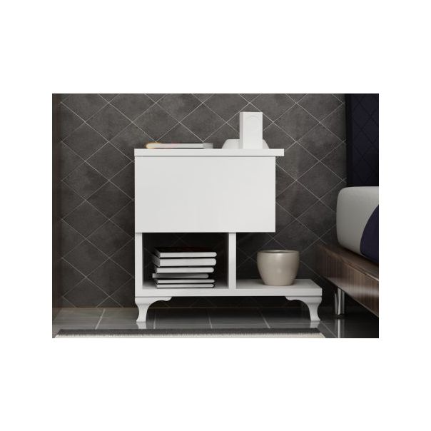 HANAH HOME Noćni ormarić Cast, bela - 174462