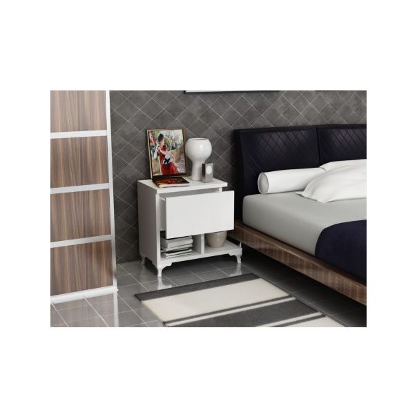 HANAH HOME Noćni ormarić Cast, bela - 174462
