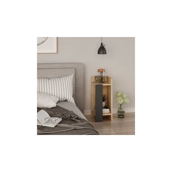 HANAH HOME Noćni stočić Elos, desni, krem/antacit - 174464