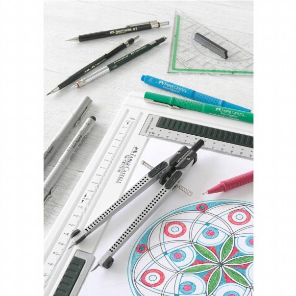 FABER CASTELL Šestar, quick-set Grip, srebrna 174472 - 174472`