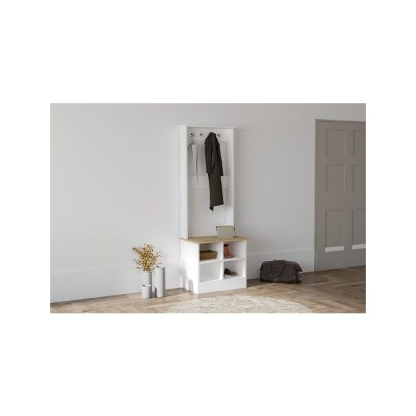 HANAH HOME Cipelarnik sa čivilukom Mare, bela/braon - 174481