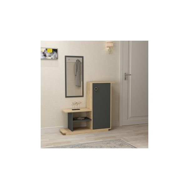 HANAH HOME Cipelarnik sa ogledalom Asia, krem/antracit - 174482