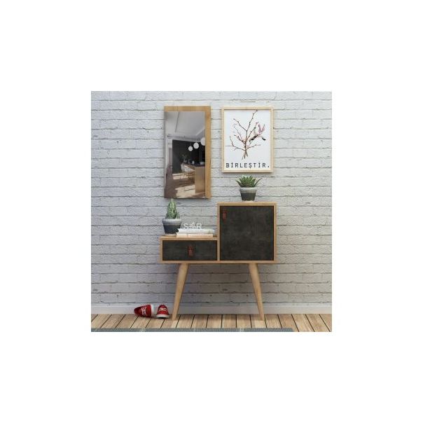 HANAH HOME Cipelarnik sa ogledalom Janna, krem - 174483