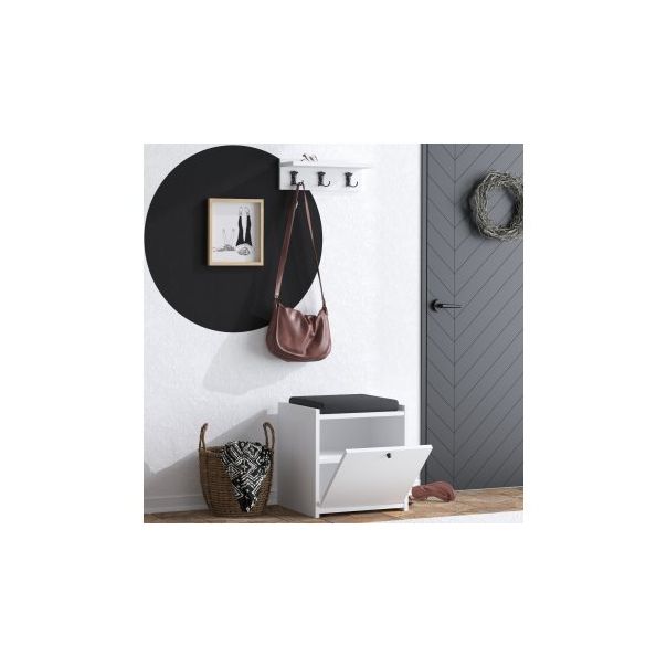 HANAH HOME Cipelarnik sa čivilukom Tinky, bela - 174488