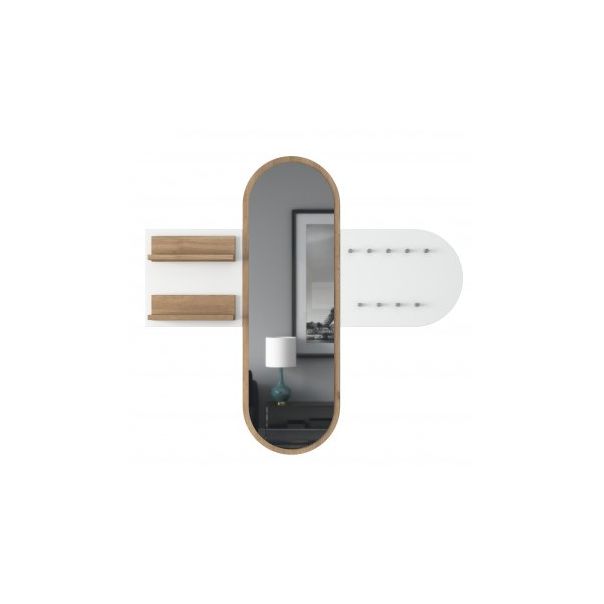 HANAH HOME Čiviluk sa ogledalom P3 - 2445, bela/krem - 174494