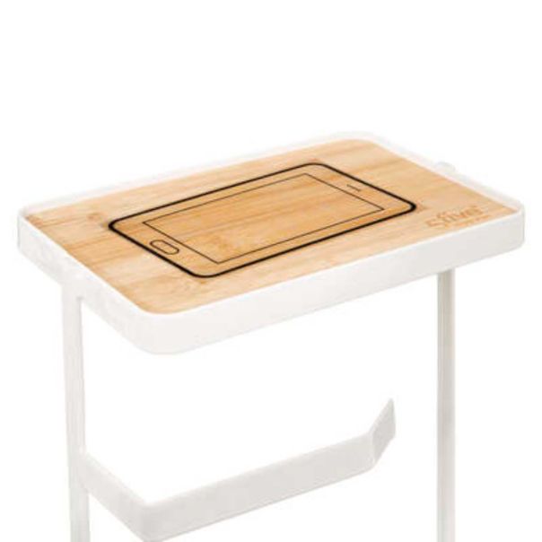FIVE Držač toaletnog papira i telefona Modern 18x12x59,2cm, metal bela - 174679A