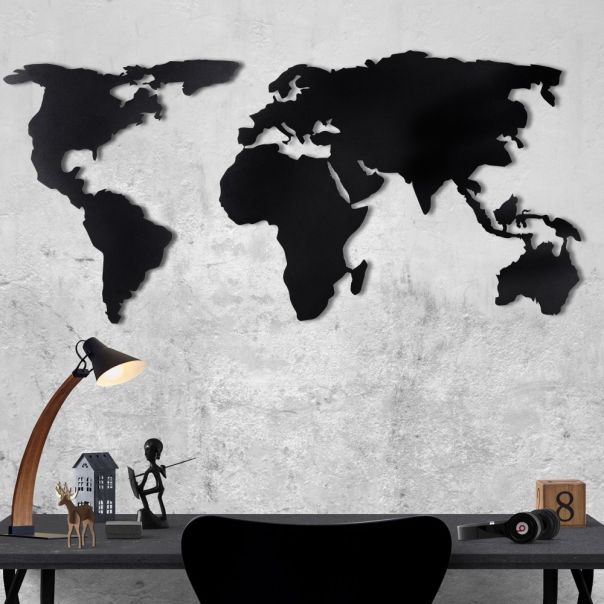 WALLXPERT Zidna dekoracija World map silhouette - 174842