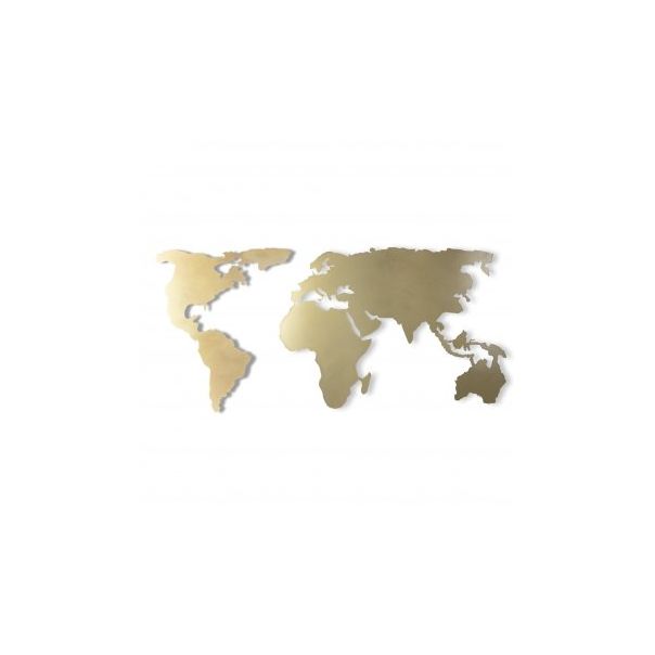 WALLXPERT Zidna dekoracija World map silhouette gold - 174853
