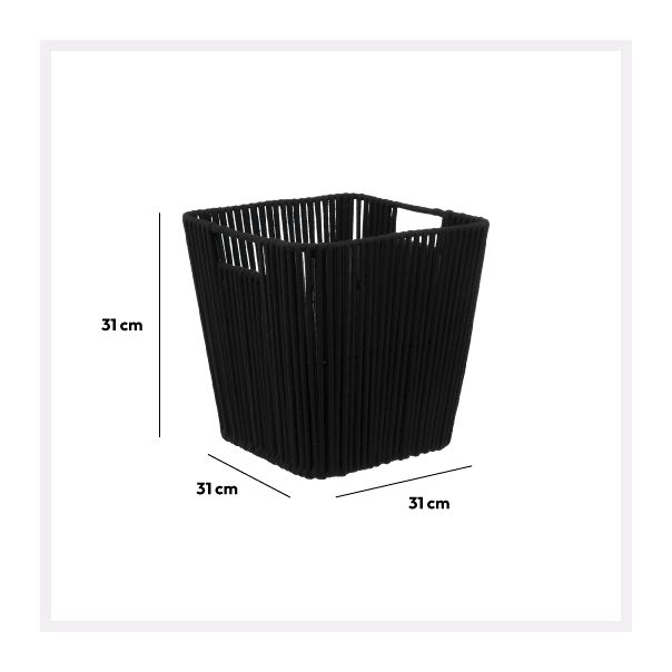 FIVE Korpa za odlaganje veša 31x31cm Manille, crna - 174884