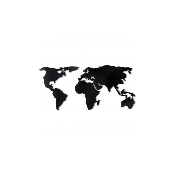 WALLXPERT Zidna dekoracija World map silhouette XL black - 174936
