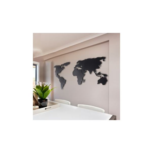 WALLXPERT Zidna dekoracija World map silhouette XL black - 174936