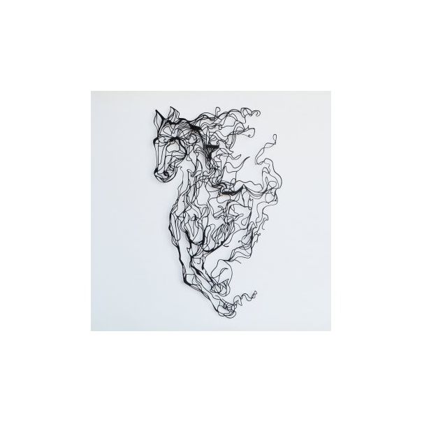 WALLXPERT Zidna dekoracija Metal Horse Line Art APT724 - 174958