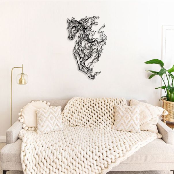 WALLXPERT Zidna dekoracija Metal Horse Line Art APT724 - 174958