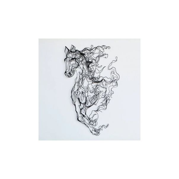 WALLXPERT Zidna dekoracija Metal Horse Line Art APT724 v2 - 174988