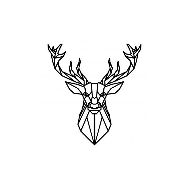 WALLXPERT Zidna dekoracija Deer4 Black - 175138