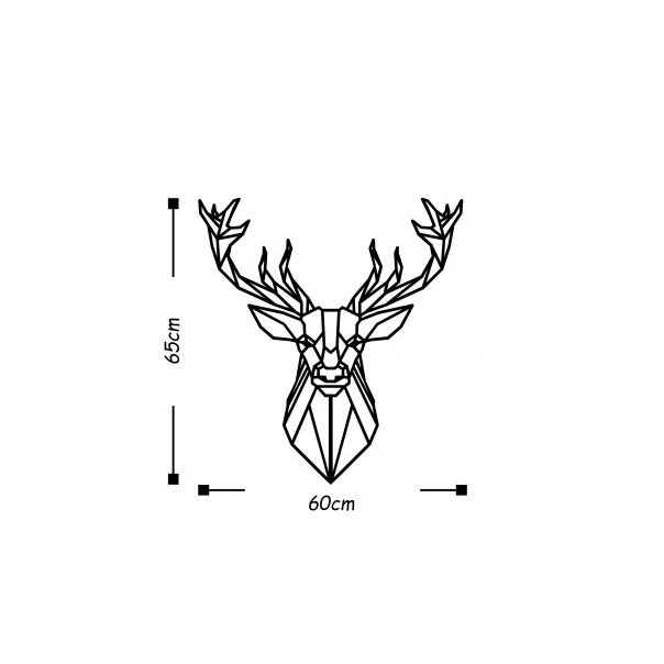 WALLXPERT Zidna dekoracija Deer4 Black - 175138