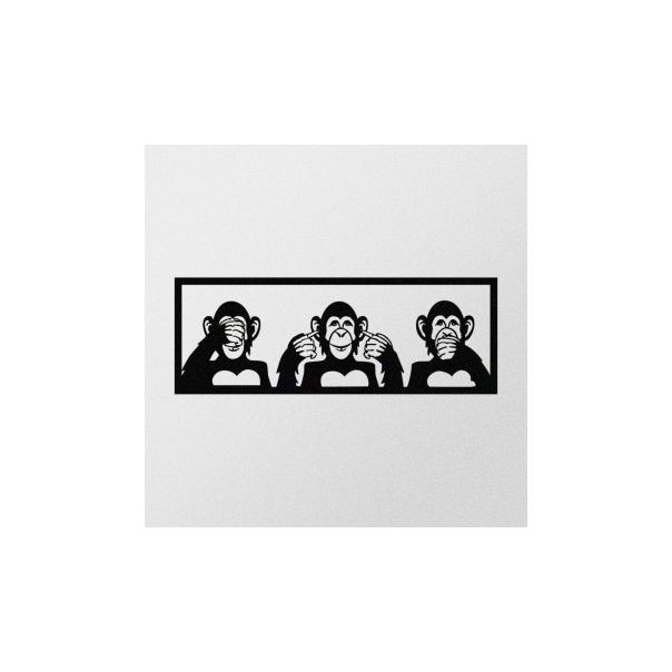 WALLXPERT Zidna dekoracija Three Monkeys L - 175154