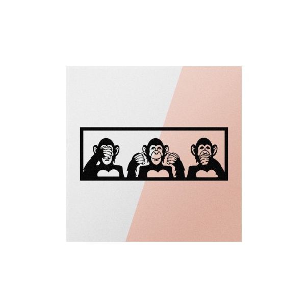 WALLXPERT Zidna dekoracija Three Monkeys L - 175154