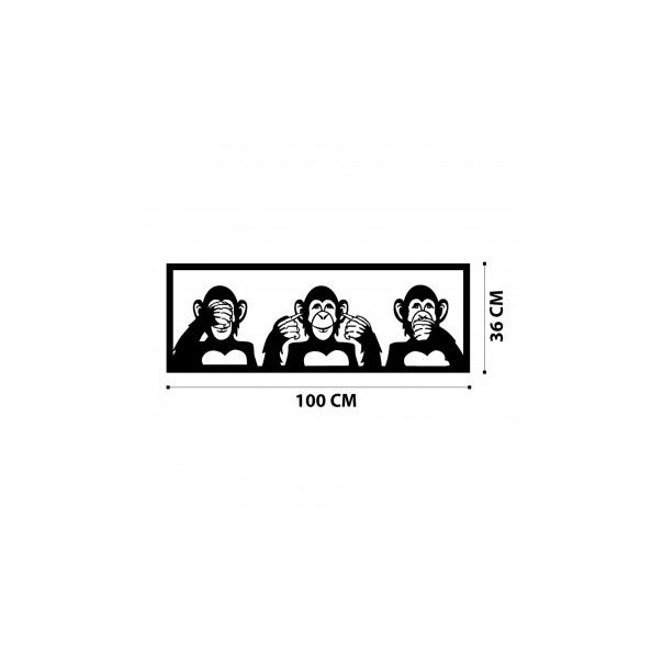 WALLXPERT Zidna dekoracija Three Monkeys L - 175154