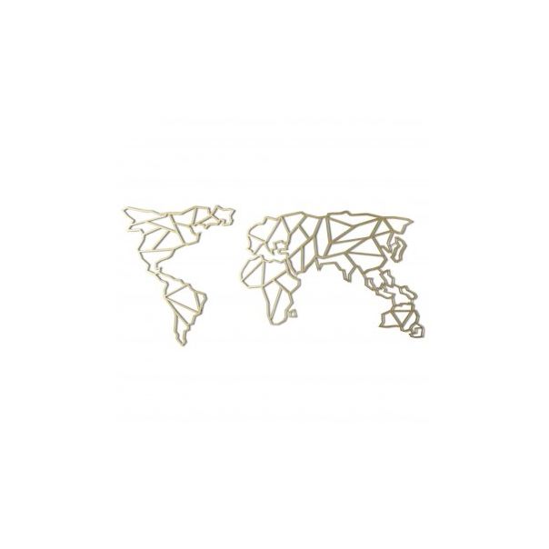 WALLXPERT Zidna dekoracija World Map Gold - 175155