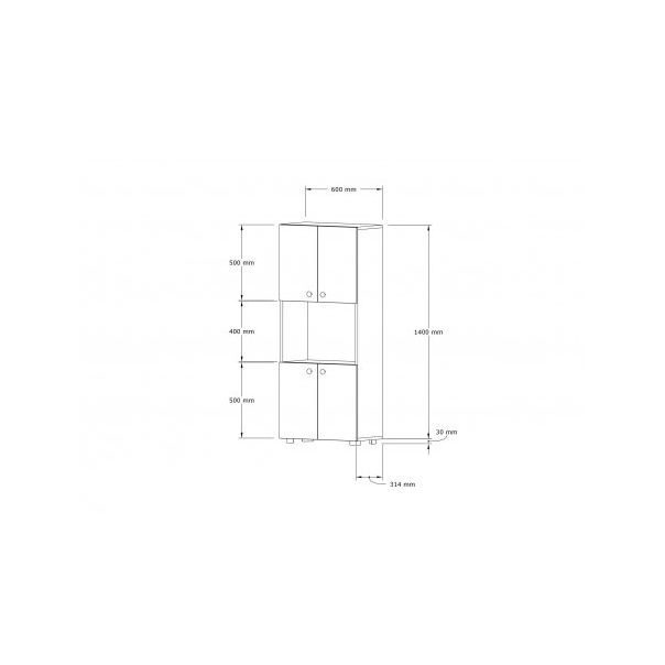 HANAH HOME Vitrina za kuhinju Efe, braon - 175345