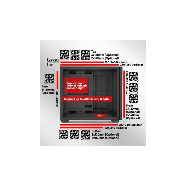 ARMAGGEDDON TESSARAXX CORE 12 AIR ATX gejmersko kuciste - 175791