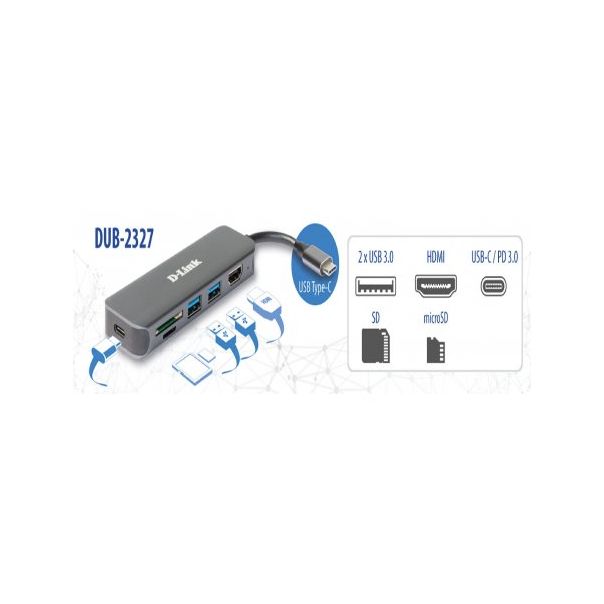 D LINK 6u1, USB-C HUB (DUB-2327) - 175883