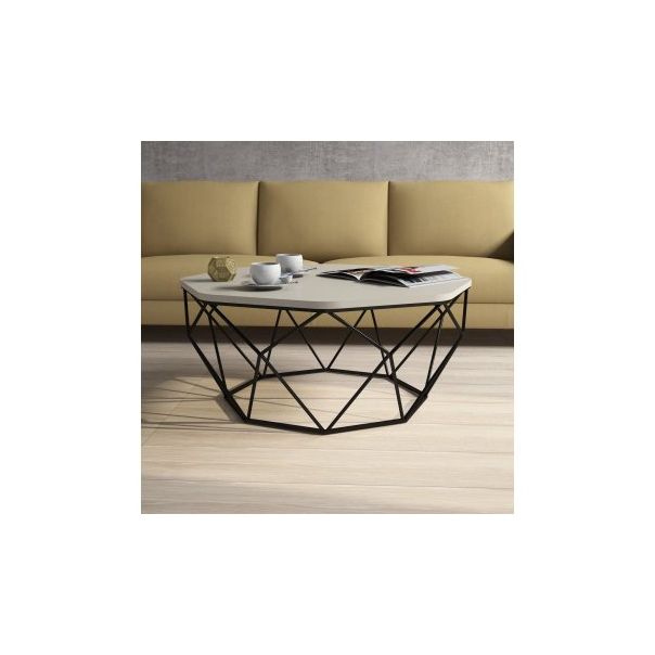 HANAH HOME Klub sto Diamond, krem/crna - 176000