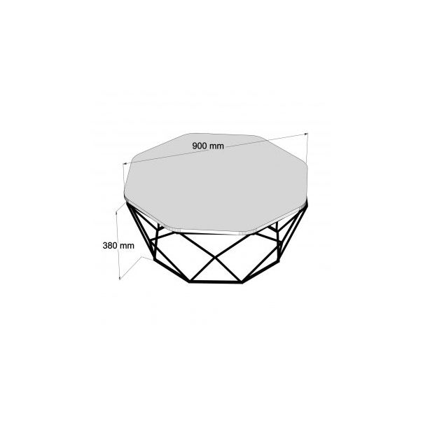 HANAH HOME Klub sto Diamond, krem/crna - 176000